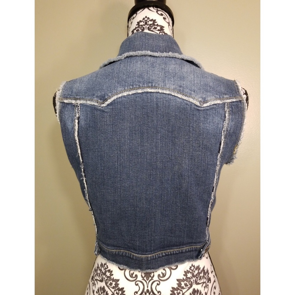Blue Asphalt Women's Cropped Denim Vest - Picture 3 of 3